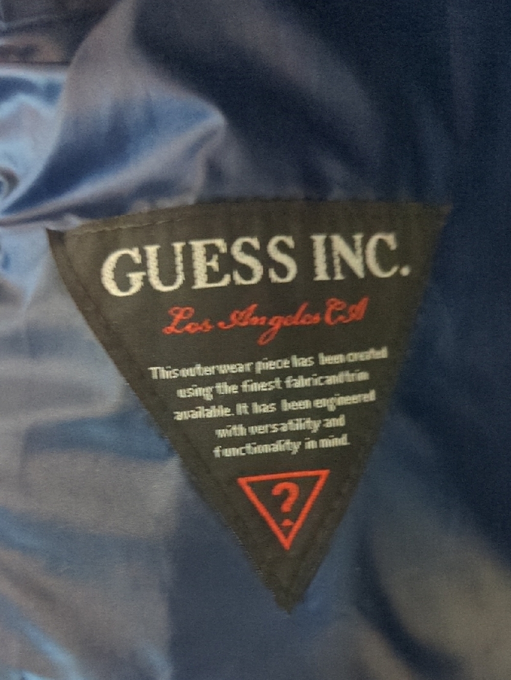 Guess 3/4 Navy Quilted Long Puffer Coat with Zip - Size M Great Condition - Picture 5 of 5